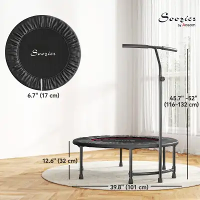 39" Mini  T-bar rebounder Exercise Trampoline w/ Adjustable   , View more