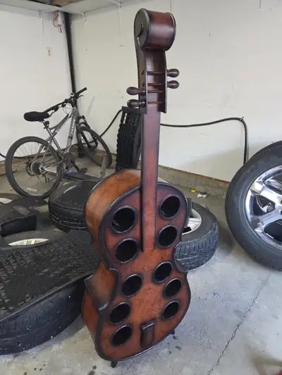 Wine Bodies Wood Violin Cello Wine Rack Bottle Holder, 10 Bottle Large and freestanding, dimensions...
