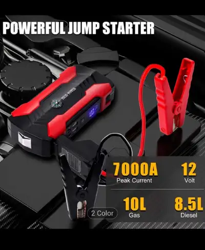 Jump Starter, 7000A Peak / Bloc d'alimentation/démarreur de batterie Jump Box Jumper Battery Pack wi...
