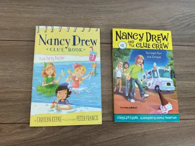 Nancy Drew and The Clue Crew books -book #1 - Pool Puzzler -$2.00 - Book #2 - Scream for Ice Cream -...