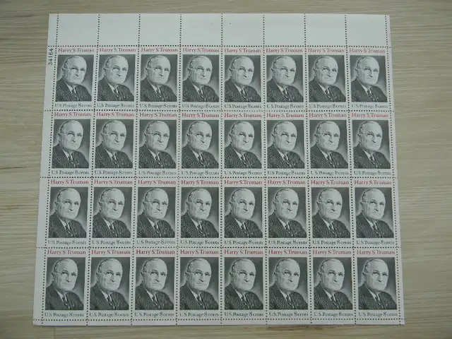 US stamps - Truman and Johnson - full sheets