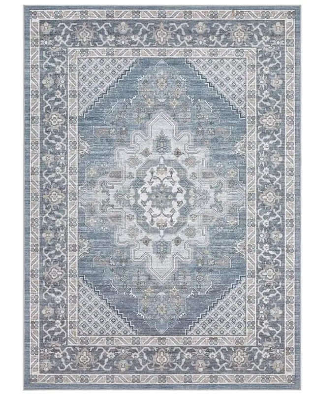 Tortania Area Rug 10x14 Living Room Rug Washable SoftBlue in Rugs, Carpets & Runners in Hamilton - Image 7