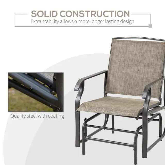 Outsunny 3pc Outdoor Glider Chairs one table Glider Rocking  in Patio & Garden Furniture in Markham / York Region - Image 6