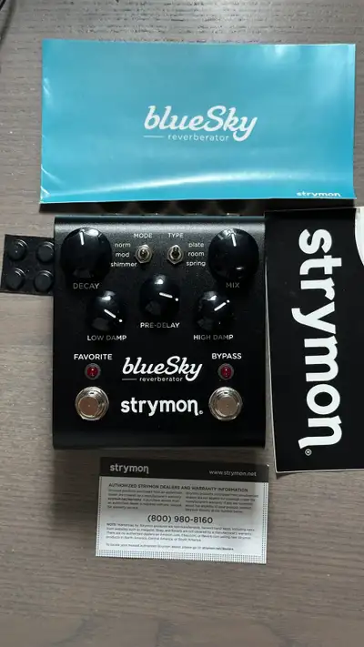 Awesome Strymon BlueSky reverb pedal. This thing sounds amazing, super versatile for any reverb need...