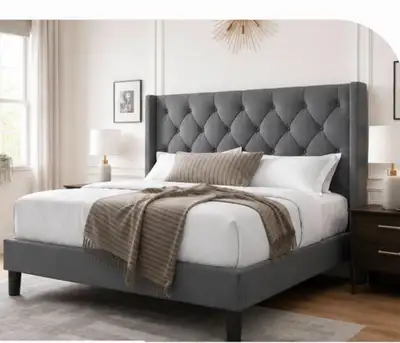 Upholstered Queen Bed Frame, View more