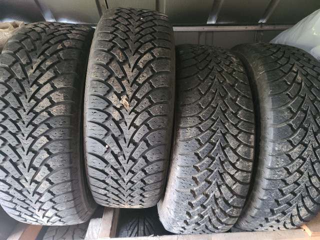 Set of 4 235/60 R16 M+S tires on 5x4.5 GM rims in Tires & Rims in Kamloops