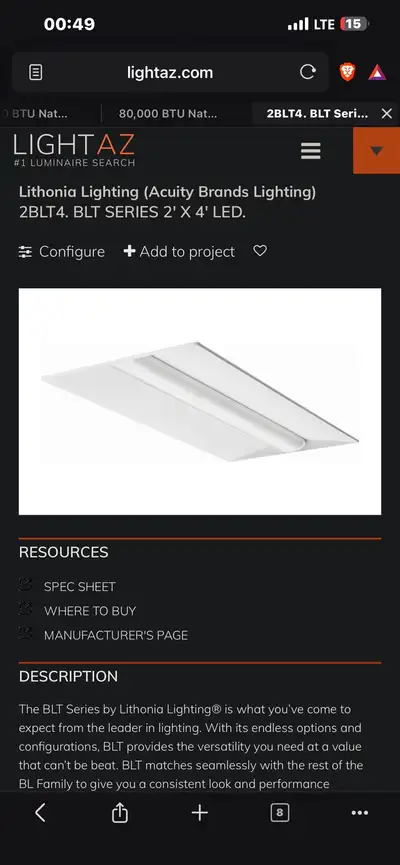 2 x 4 LED lithonia lighting, View more