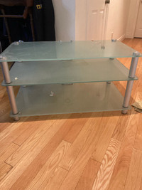 FROSTED GLASS TELEVISION OR STEREO TABLE STAND