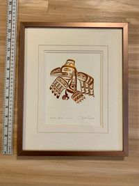 Art - Bill Reid signed copper print - Haida Raven