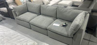 Brand new fabric power, reclining sofa