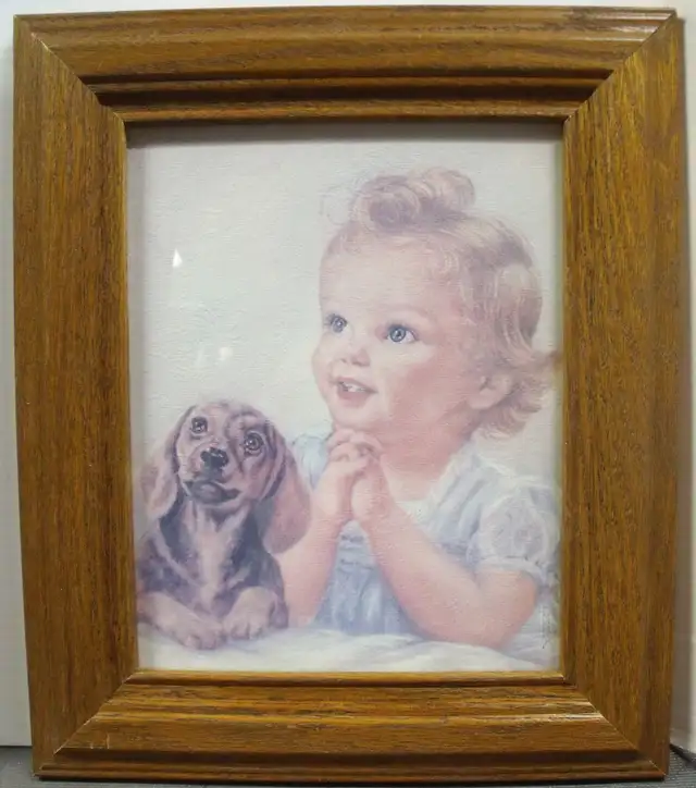 2 KIDS PICTURES IN WOOD FRAMES (BOY & GIRL WITH PUPPY) in Home Décor & Accents in Lethbridge - Image 6