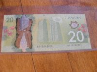 Monnaie de 20 Dollars, billets RADAR VF-EF.