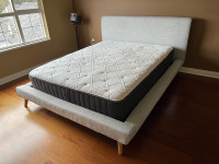 Structube GERALDINE queen size bed and mattress 