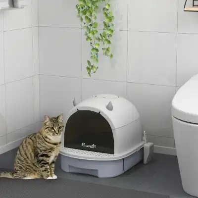 Brand new PawHut Cat Litter Box with Lid, Front Door Flap, View more