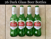 Dark and Clear Glass Bottles 4 Wine or Beer