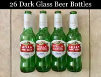 Dark and Clear Glass Bottles 4 Wine or Beer