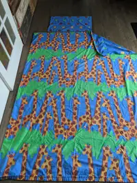 giraffe twin duvet cover + matching pillowcase/housse lit simple