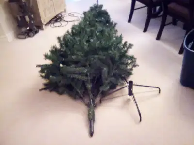 Christmas Tree & Stand w/some working lights, View more