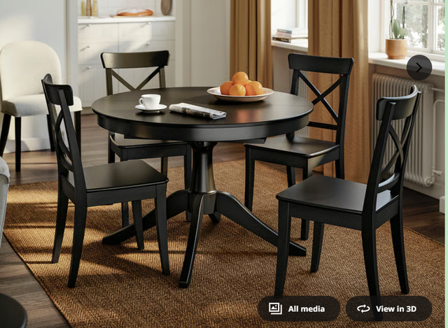 IKEA ROSENTORPExtendable Black table in Dining Tables & Sets in Bedford - Image 3