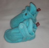 Zutano Stay-On Baby Booties Slippers Teal Fleece, Size 18 Months