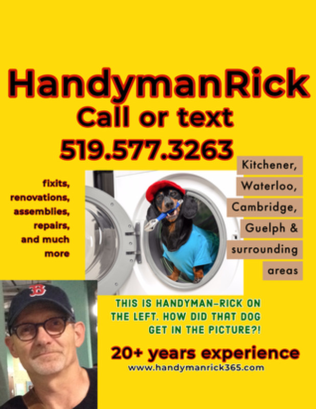 HandymanRICK: handyman in Kitchener and surrounding areas dans Rénovation, construction et main d'oeuvre  à Kitchener / Waterloo