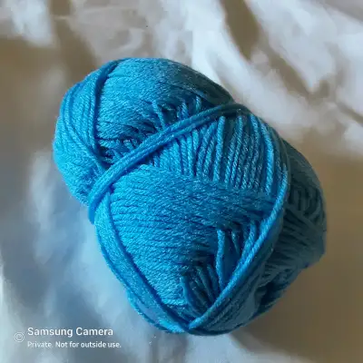 48 gram ball, hand dyed denim blue yarn, View more