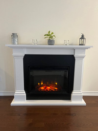 Real Flame Callaway Grand 63-inch Electric Fireplace in White. 