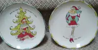Christmas Plates dessert plates x4