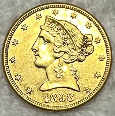 1898-S Liberty Head $5 Gold Half Eagle, View more