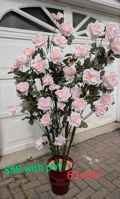 Add a touch of everlasting spring to your home with this stunning artificial rose tree, standing at...