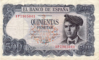 500 Pesetas – 23-07-1971  - Espagne, Circulé.