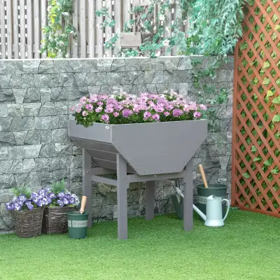 Elevated Planter Box with Legs Wood Raised Garden Bed with Non-, View more