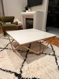 Beautiful white carrera marble coffee table