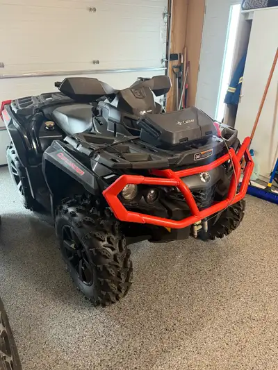 Barely used - 633km. Upgrades include 27” x9 front swamp lights tires, 27x11 rear swamp lights tires...