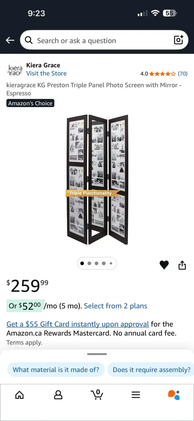 3 Panel Room Divider with mirror in Other in Belleville - Image 6