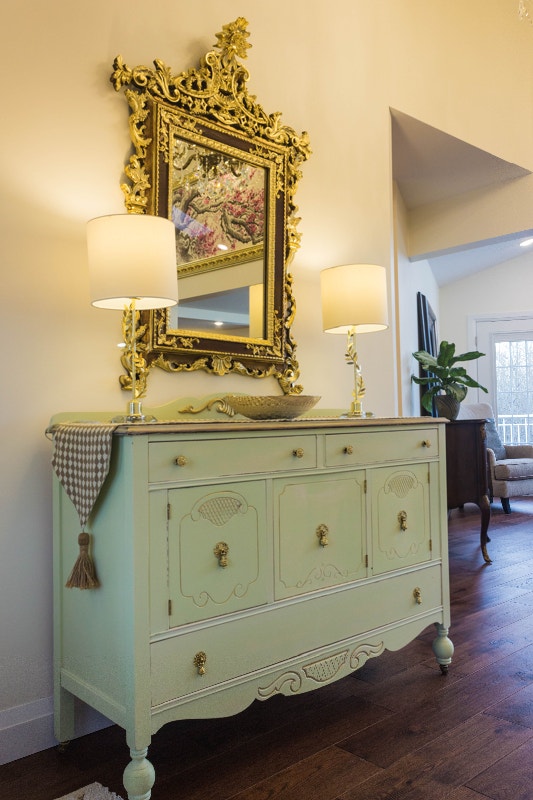 Buffet (Sideboard) gold and green waxed upper Hutches & Display Edmonton Kijiji