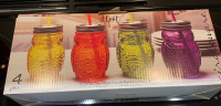 Hoot Mason jars with lid and straw 