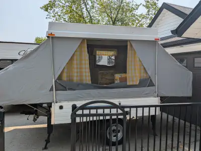 Totally redone vintage tent trailer. Very light and easy to tow. 15amp breaker and connection for re...
