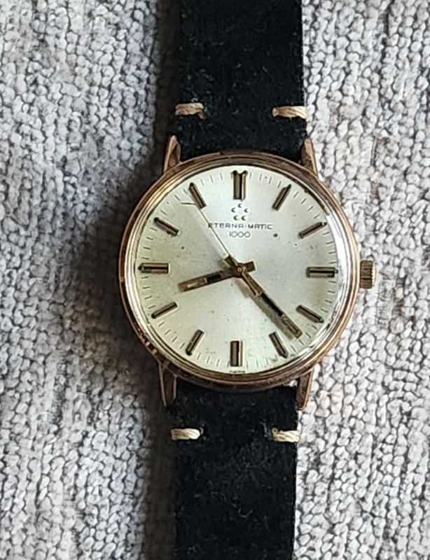 Vintage  1970s  Rose Gold 'Eterna-matic 1000' Swiss Watch in Jewellery & Watches in Ottawa