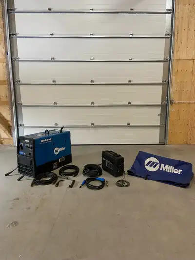 Miller bobcat gas engine drive welder. Comes with cover, set of 2/0 50 foot leads with quick connect...