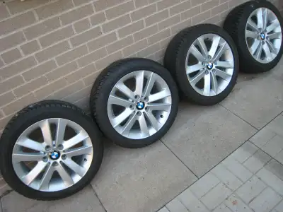 BMW OEM 17 inch wheels, set of four. Alloy rims. Bolt pattern 5 x 120 mm. Goodyear winter tires 205/...