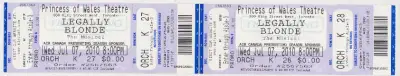 Legally Blonde Musical Princess Of Wales Whole Tickets 7-7-2010, View more