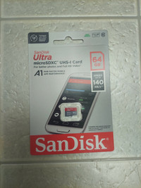 SanDisk 64GB Ultra microSDXC UHS-I Memory Card Up To 140 MB/S