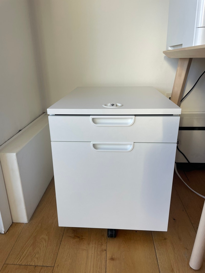 White 2drawer desk storage unit for home office Bookcases & Shelving