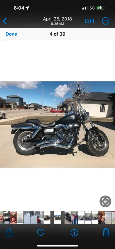 2012 Harley Fatbob, 16 inch bars, screamin eagle stage 2, screaming eagle short shots. Comes with qu...