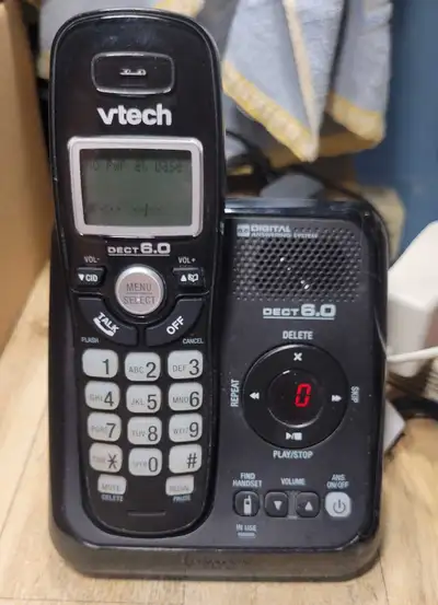 VTech CS6124-11 Single Line DECT 6.0 Cordless Phone Black w/Answ, View more