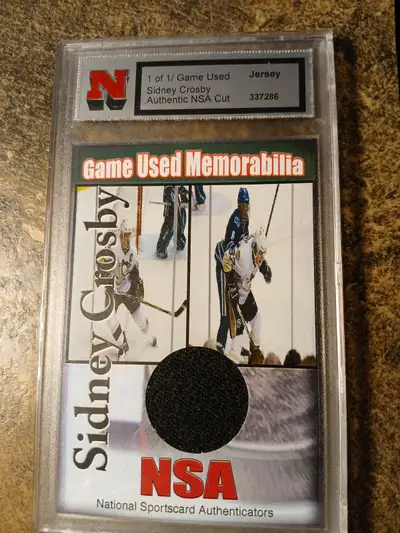 Sidney Crosby RC-Authentic Game Used Jersey Card 1/1, View more