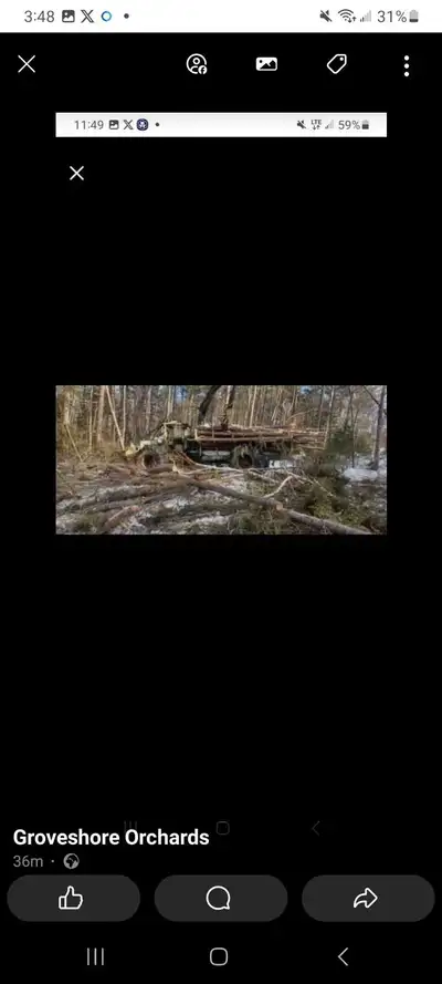 C6d treefarmer log forwarder a.k.a log porter comes with 4 extra tires on rims and a new set of chai...