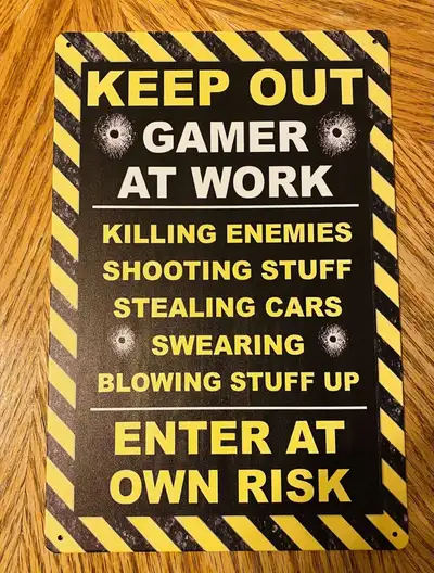 Keep Out Gamer at Work Metal sign kids room gift, View more