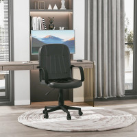 Desk Office Chair PU Leather Mid-Back Swivel Computer PC 